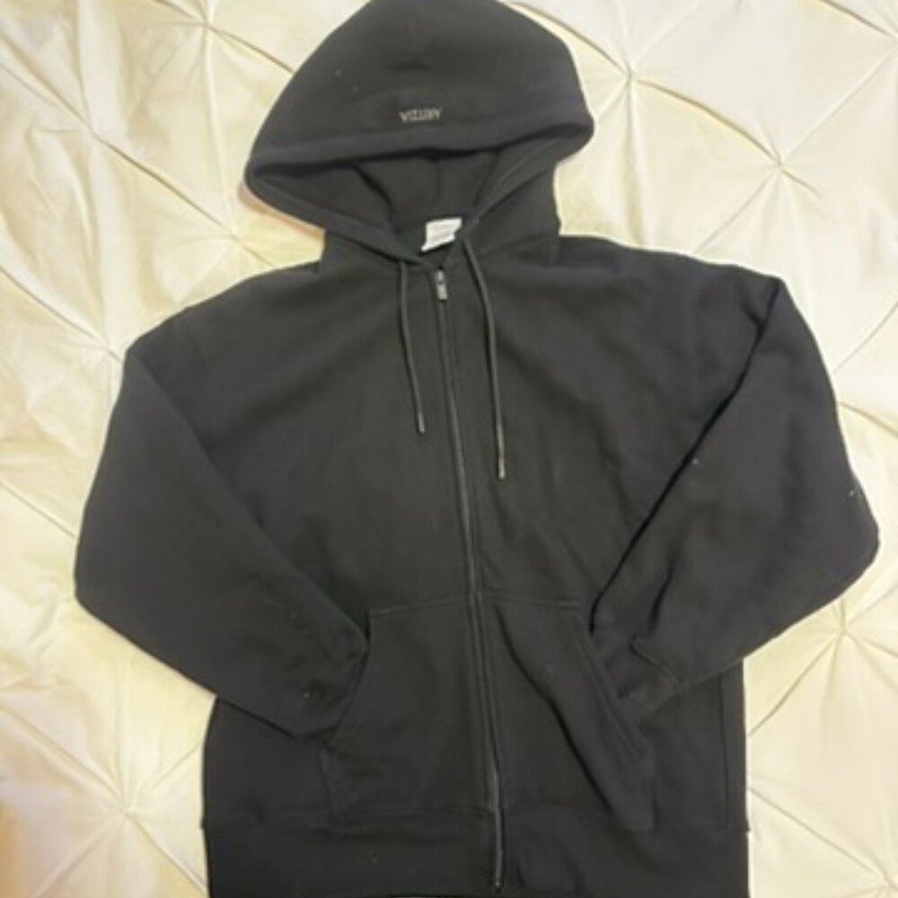 [SOLD] Cozy Sweatfleece Boyfriend Zip Hoodie Black Small - Picture 4 of 14